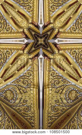 kaleidoscope cross: gold ceiling detail
