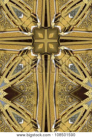 kaleidoscope cross: gold ceiling detail