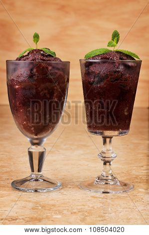 Acai Pulp In Glass With Fresh Mint