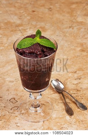 Acai Pulp In Glass With Fresh Mint