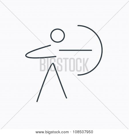 Archery sport icon. Archer with longbow sign.