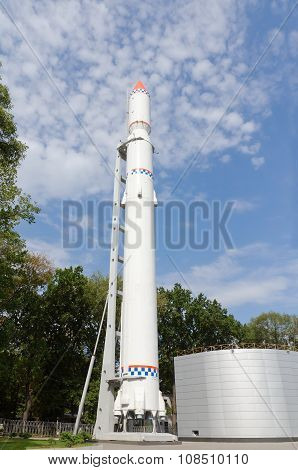Space Transport Rocket In The Park Against The Sky