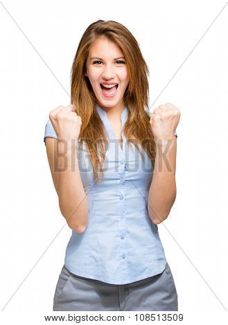 Happy successful businesswoman