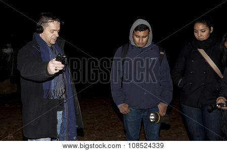 Ron Yacovetti Uses His Audio Recording Device During Paranormal Investigation