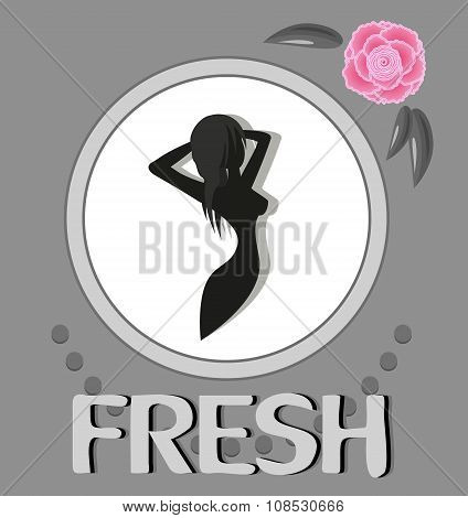 Silhouette of a young girl on a white background.