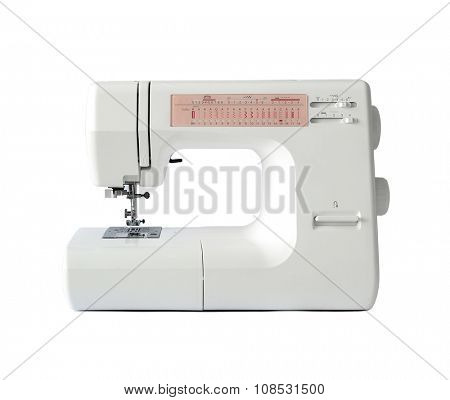 moderm home sewing machine isolated on white background