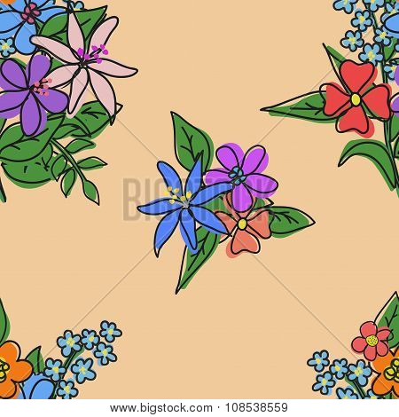 Bright Bouquet Of Flowers Pattern