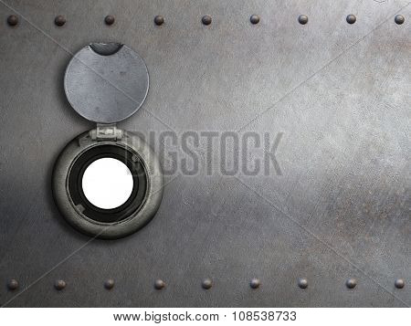 peephole on metal armored door
