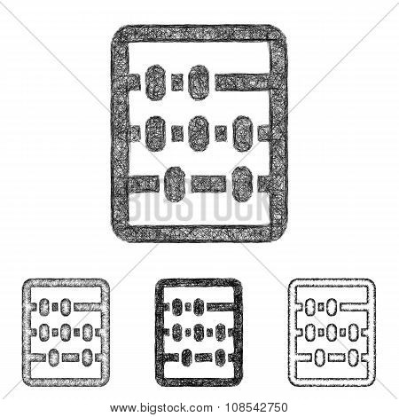 Abacus icon set - sketch line art