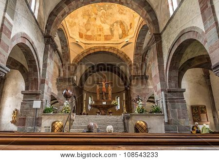 Inside Of Abbey Church In San Candido.