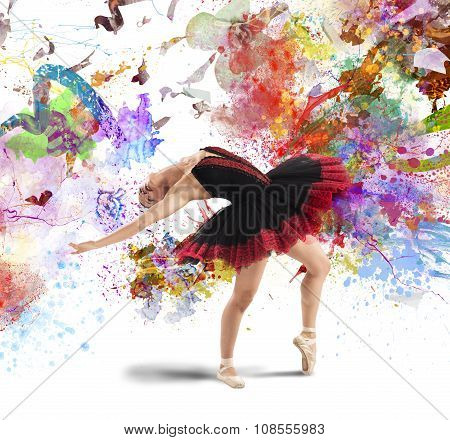 Creative colourful dancer