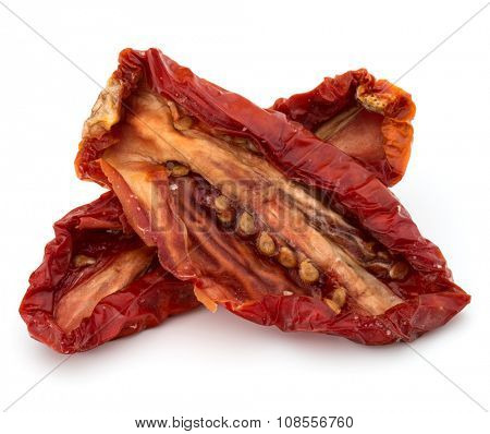 Dried tomatoes isolated on white background cutout
