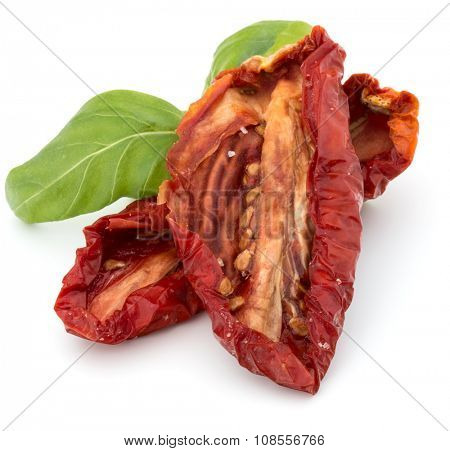 Dried tomatoes isolated on white background cutout
