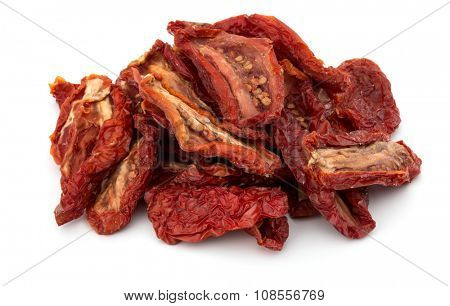 Dried tomatoes isolated on white background cutout