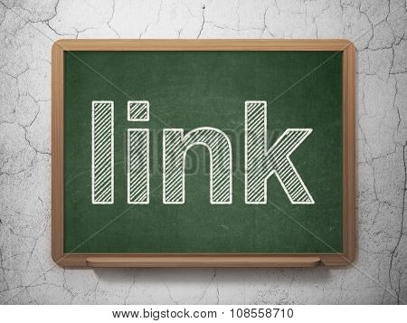 Web design concept: Link on chalkboard background