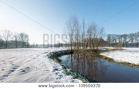 Rural Landscape In Wintertime