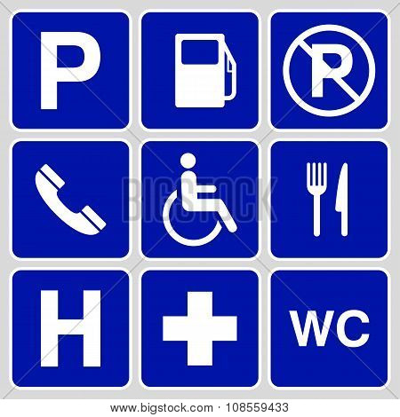 Parking Symbols And Signs Collection