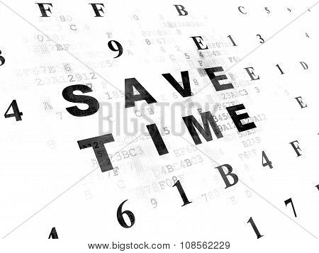Time concept: Save Time on Digital background