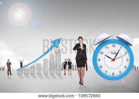 Buisnesswoman looking at her watch