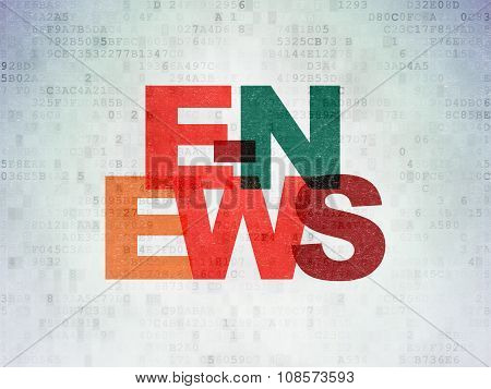 News concept: E-news on Digital Paper background