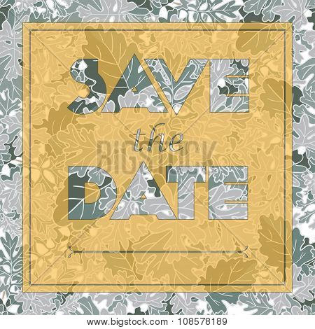 Floral Greeting Card With The Text Save The Date.