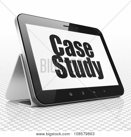 Learning concept: Tablet Computer with Case Study on display