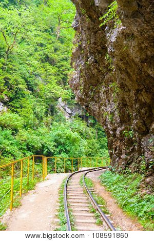 Narrow Gauge Railroad In Guamskoe Gorge