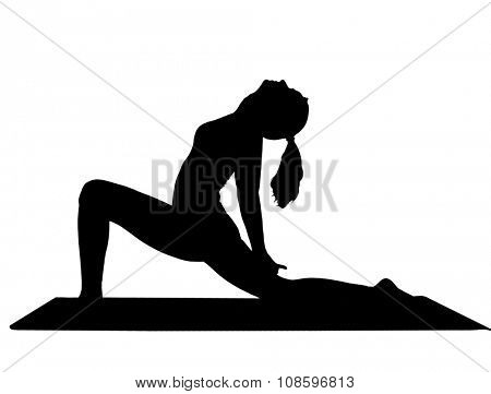 Siluete of beautiful woman doing  yoga 