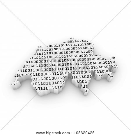 Swiss Technology Industry Concept Image - 3D Outline Of Switzerland Textured With Black And White Bi