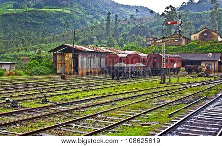 NUWARA ELIYA, SRI LANKA - JUNE 9, 2009: riding by train the scenic mountain track from Nuwarelia to Colombo