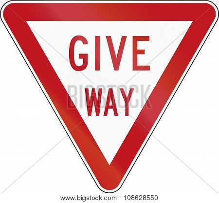 New Zealand Road Sign R2-2 - Give Way