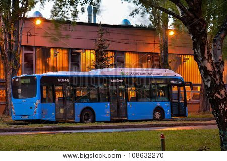 Budapest City Bus In Central Garage.
