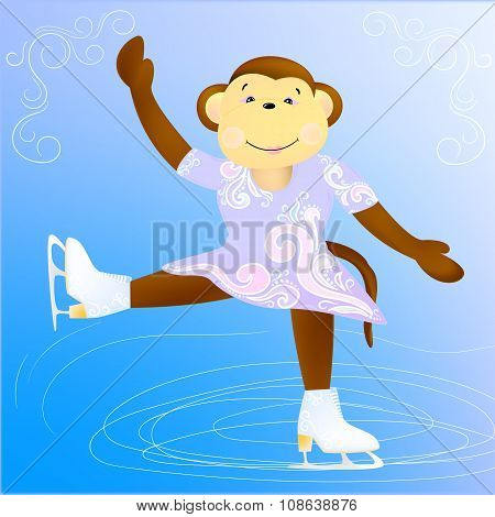 Monkey figure skater