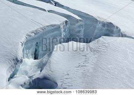 Big Crevasse On The Aletsch Glacier