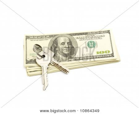 tasti e pila di dollari