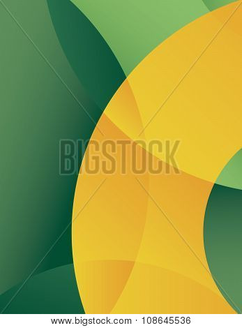 Green yellow circles and curved arcs