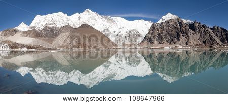 Cho Oyu Mirroring In Lake - Cho Oyu Base Camp