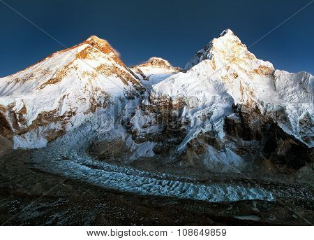 Nightly View Of Mount Everest, Lhotse And Nuptse