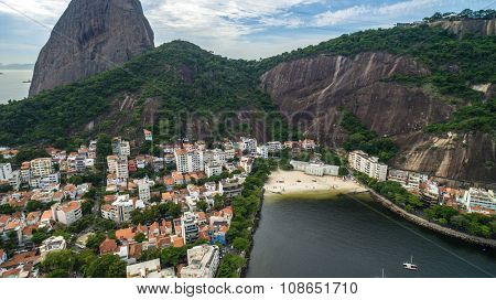 Aerial view of Urca in Rio de Janeiro, Brazil.