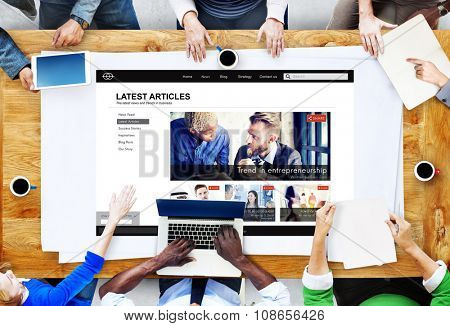 Lastest Article Webpage Advertising Announcement Concept