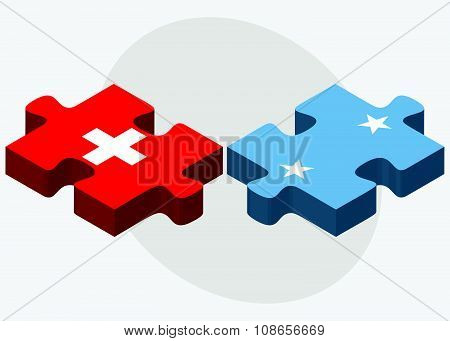 Switzerland And Micronesia Flags