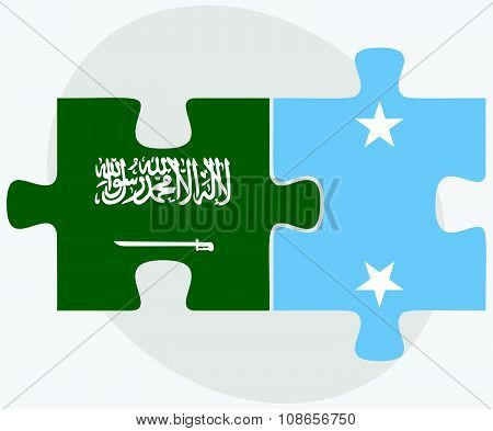 Saudi Arabia And Micronesia Flags