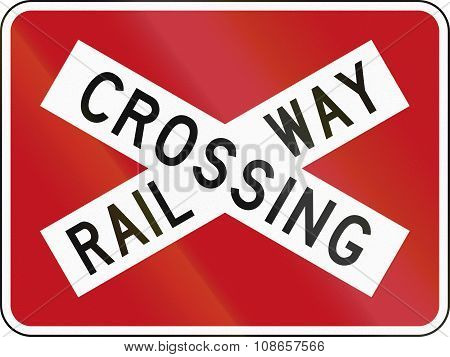 New Zealand Road Sign Pw-14 - Railway Crossbuck (with Target Board)