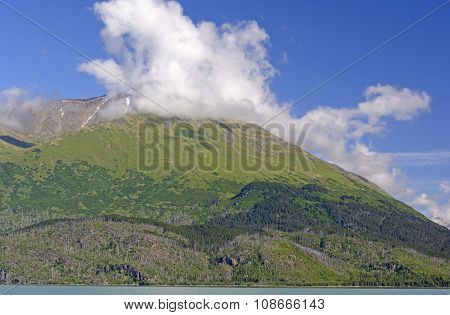 Mountains Clouds On A Sunny Morning