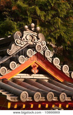 Detail Taškové střechy o japonský chrám