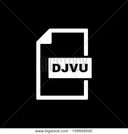 The DJVU icon. File format symbol. Flat