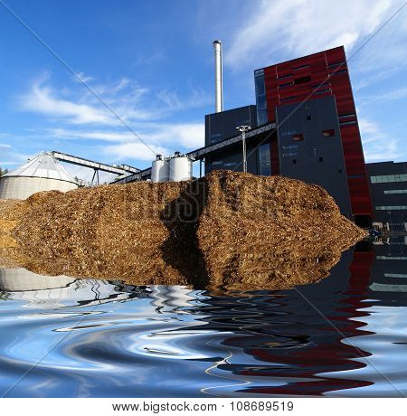 Bio Fuel Power Plant With Reflection