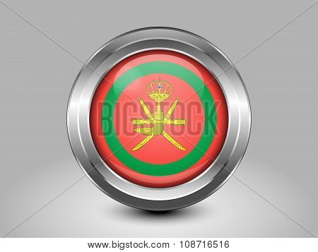 Flag Of Oman. Metal Round Icon. Emblem of Oman