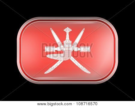 Emblem Of Oman. Rectangular Shape With Rounded Corners