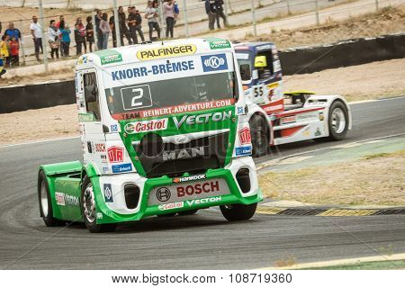 MADRID, SPAIN - OCTOBER 3 2015. XXIX European Truck racing Championship, Jarama circuit.